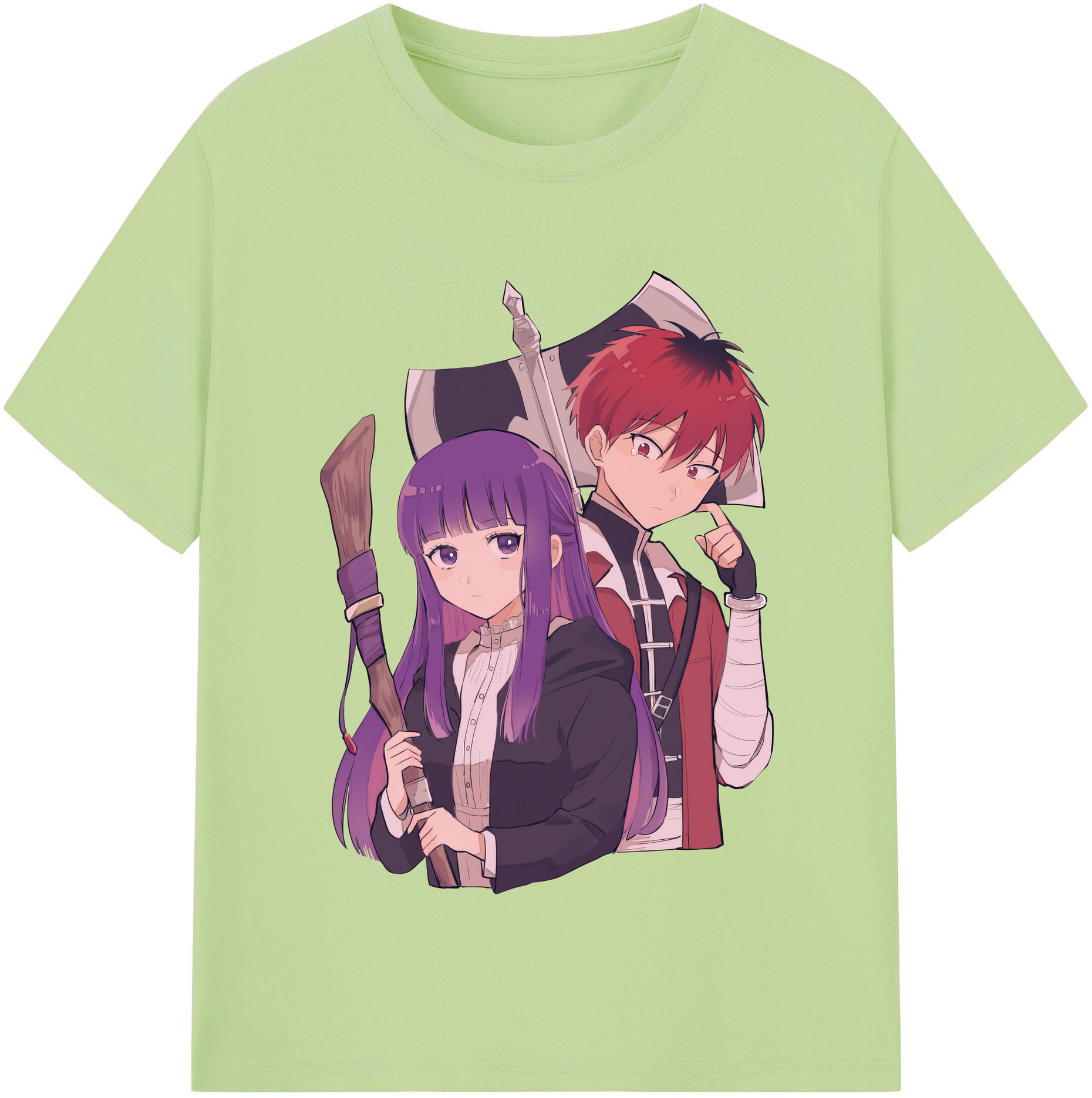（画像用） 葬送のフリーレン Frieren 綿100％半袖Tシャツ（フロントプリント）
